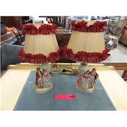 2 Vintage Porcelain Figural lamps