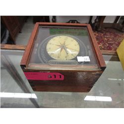Vintage ship's compass in box.