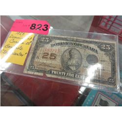 1923 Canadian 25¢ banknote