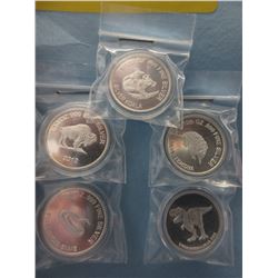 5 x .999 Fine Silver Australia Mint Art rounds