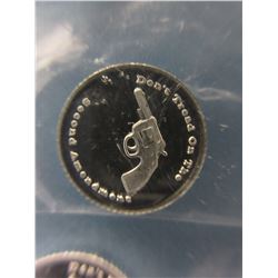 4 x .999 Fine Silver "Pistol" motif rounds