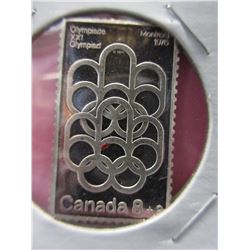 1976 .999 Fine Silver Montreal Olympics Stamp bar