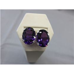 New 17.73 Oval Amethyst Earrings