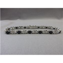 6+ CT  Blue Sapphire & Diamond tennis bracelet