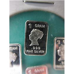 4 x .999 Silver Queen Elizabeth bars
