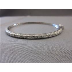 Sterling Silver cuff bangle set with 24 Diamonds