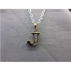 Initial "J" necklace set with Diamond