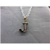 Image 1 : Initial "J" necklace set with Diamond