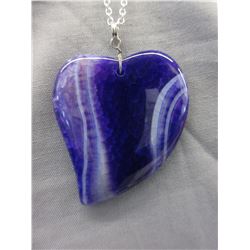 Silver & Purple Dragon Vein gemstone necklace