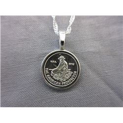 .999 Silver American Prospector round necklace