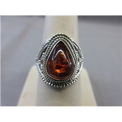 Custom made .925 Silver Baltic Amber ring