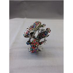 Silver - Tone Crystal Gecko Bracelet