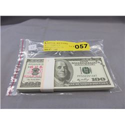 100 x $100 US movie prop bank notes