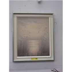 Acrylic painting on canvas signed Thompson