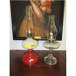2 Antique oil lamps