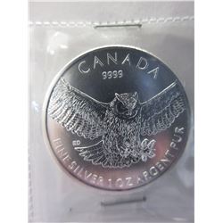 2015 Royal Mint Horned Owl $5 Silver Coin