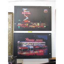 2 Roadside America prints on board