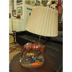 "Pala" glazed ceramic  figural lamp