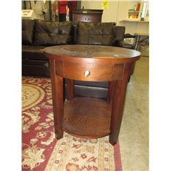 Round end table with drawer