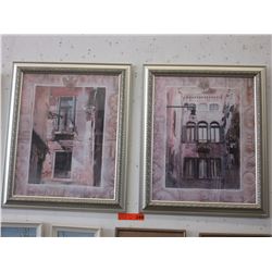 2 Framed European prints