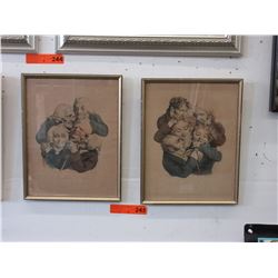 2 Framed vintage prints of doctors