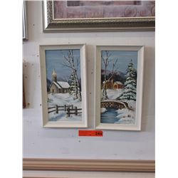 2 Oil on board paintings
