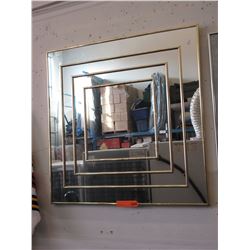Brass framed wall mirror - used