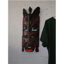 Carved wood wall mask