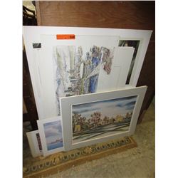 9 Unframed matted prints