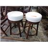 Image 1 : 2 New 24" Swivel stools with ivory coloured seats