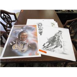 10 unframed prints - one is signed & numbered