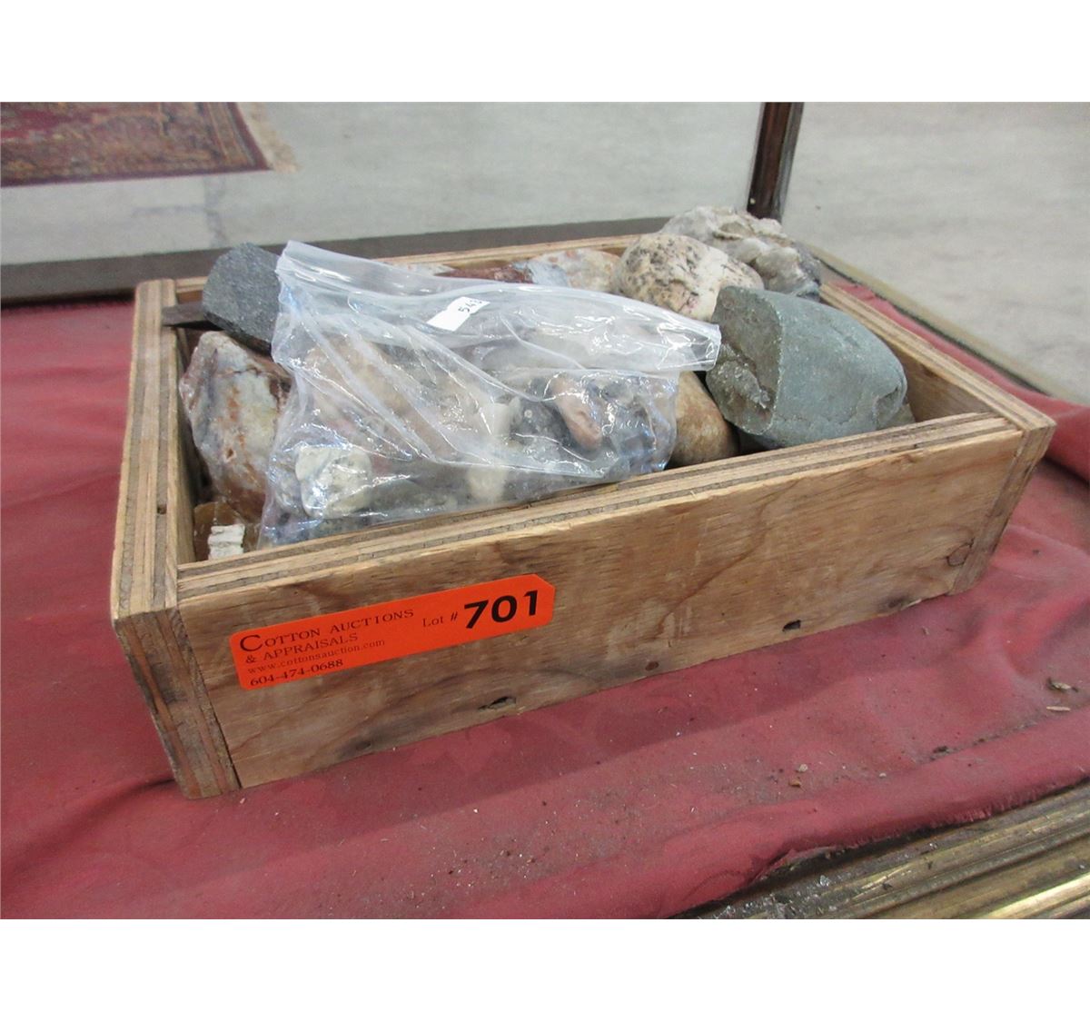 Wood box of rock sample - 20 lbs.
