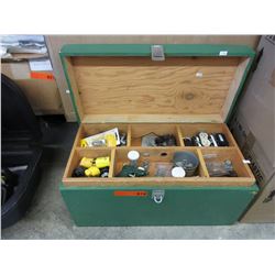 Wood tool chest & contents