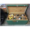 Image 1 : Wood tool chest & contents