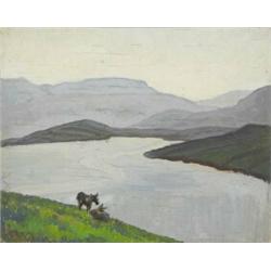 Letitia Marion Hamilton RHA (1878-1964), THE DONKEYS, oil on panel, 21 by 25cm., 8.25 by 10...