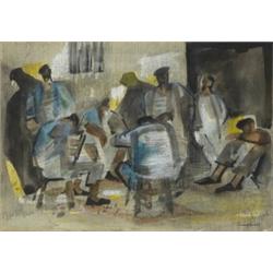 George Campbell RHA (1917-1979), ANDALUCIAN MUSICIANS, signed lower right, watercolour and...