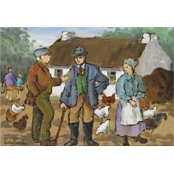 Gladys Maccabe HRUA ROI FRSA (b.1918), FARM SCENE, signed lower left, oil on board, 25 by...