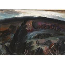 Peter Collis RHA (b.1929), MOUNTAINSIDE, WICKLOW, signed lower left; inscribed with title on...