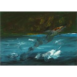 Seán McSweeney HRHA (b.1935), BOGLAND FIRE, signed and dated [1988] lower right, oil on boa...