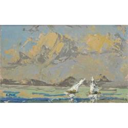 Letitia Marion Hamilton RHA (1878-1964), A PAIR OF YACHTS ON A FINE DAY, signed with initials...