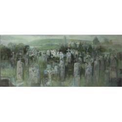George Campbell RHA (1917-1979), ROCKY FORT OF MAYO, signed lower left; remains of original l...