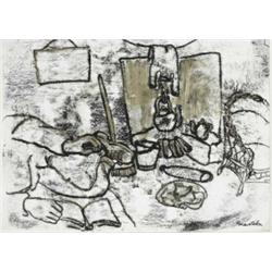 Gerard Dillon (1916-1971), COTTAGE FIREPLACE, signed lower right; inscribed on reverse, mon...