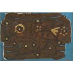Gerard Dillon (1916-1971), FISH AND PROFILES, signed with initials lower right; original insc...