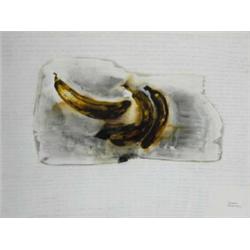 Patrick Hickey HRHA (1927-1998), BANANAS, signed and inscribed lower right, oil on paper...