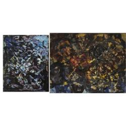Anne King-Harman (1919-1979), DELPHINIUM BLUES and FLORAL THEME (A PAIR), the former signed l...