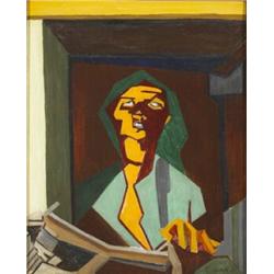 Yvonne Jammet (1900-1967), THE READER, signed and dated [1955] lower right, oil on canvas...