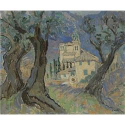 Letitia Marion Hamilton RHA (1878-1964), THE MONASTERY, VALDEMOSA, signed with initials lower...