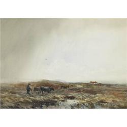 Frank Egginton RCA (1908-1990), DRIVING HOME THE CATTLE, signed lower right, watercolour...