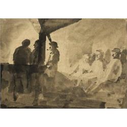 Richard Caulfield Orpen RHA (1863-1938), STUDY OF MEN IN A PUBLIC HOUSE, signed in monogram l...