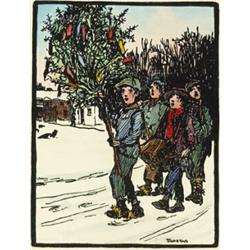 After Jack Butler Yeats RHA (1871-1957), SET OF SIX CUALA PRESS PRINTS, hand-coloured woodblo...